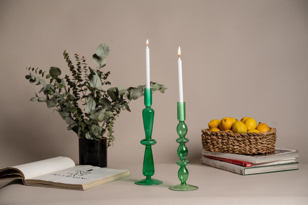 Emerald Candlestick ( Set of two )